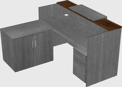 L-shaped modular reception