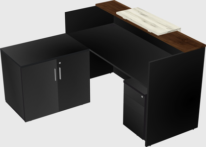 L-shaped modular reception