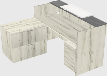 L-shaped modular reception