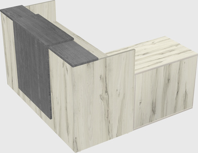 L-shaped modular reception