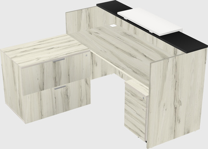 L-shaped modular reception