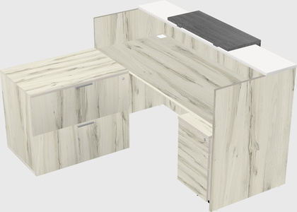 L-shaped modular reception