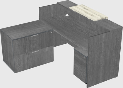 L-shaped modular reception