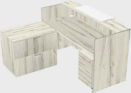 L-shaped modular reception