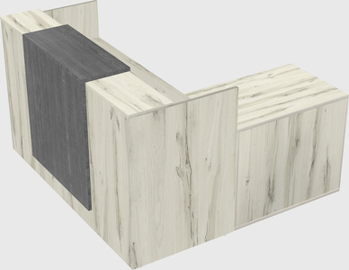 L-shaped modular reception