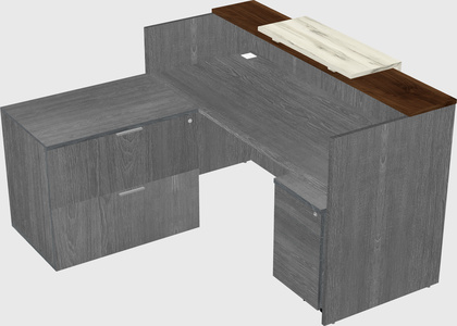 L-shaped modular reception