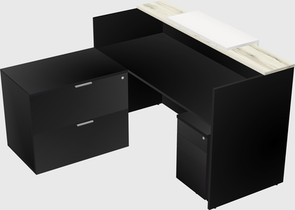 L-shaped modular reception
