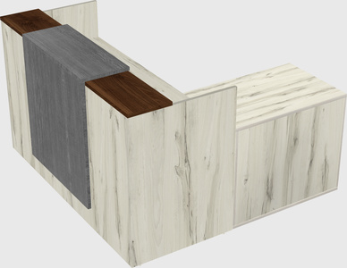 L-shaped modular reception