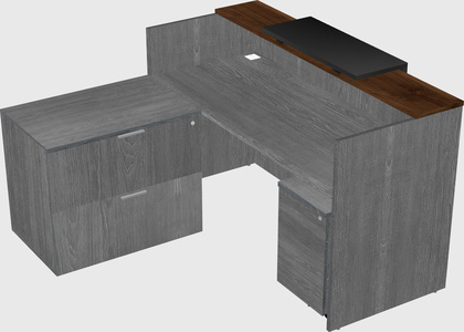 L-shaped modular reception