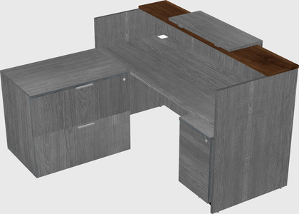L-shaped modular reception