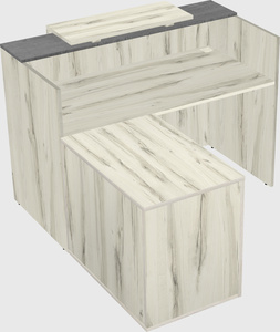 L-shaped modular reception