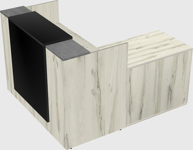 L-shaped modular reception