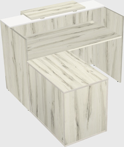 L-shaped modular reception