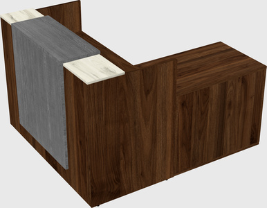L-shaped modular reception