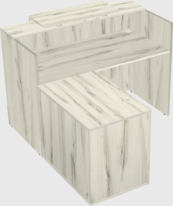 L-shaped modular reception