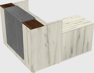 L-shaped modular reception