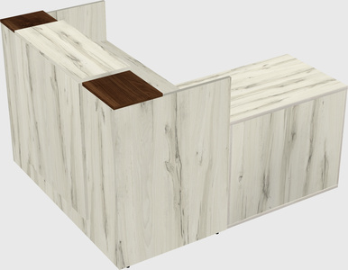L-shaped modular reception
