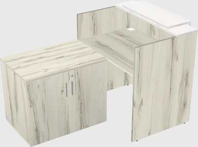 L-shaped modular reception
