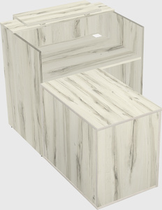 L-shaped modular reception