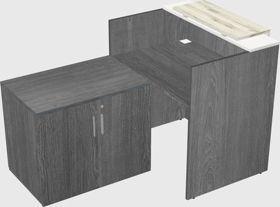L-shaped modular reception