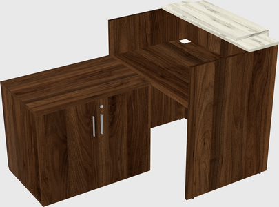 L-shaped modular reception