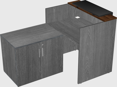 L-shaped modular reception