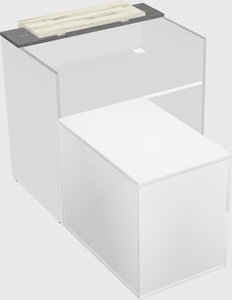 L-shaped modular reception