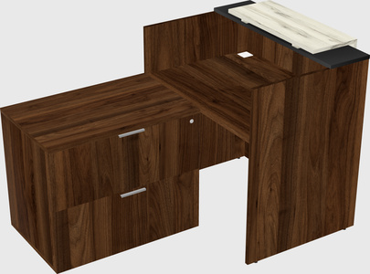 L-shaped modular reception