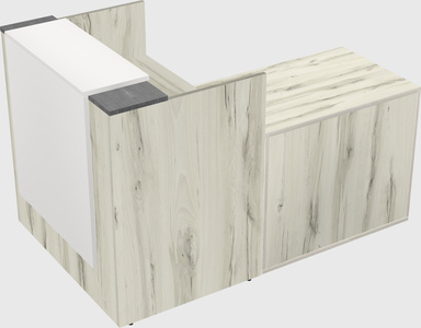 L-shaped modular reception