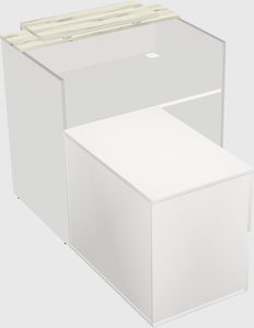 L-shaped modular reception