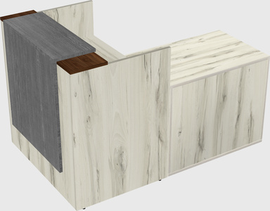 L-shaped modular reception