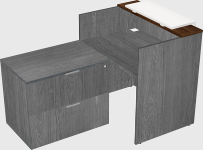 L-shaped modular reception