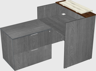 L-shaped modular reception