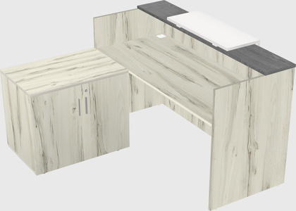 L-shaped modular reception