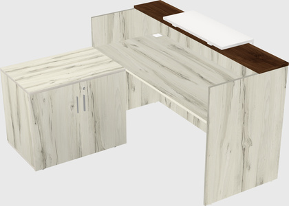L-shaped modular reception