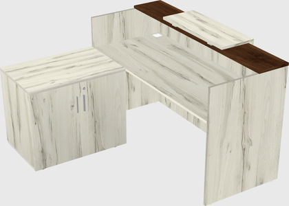 L-shaped modular reception