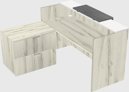 L-shaped modular reception