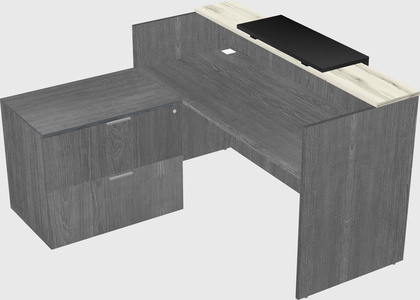 L-shaped modular reception
