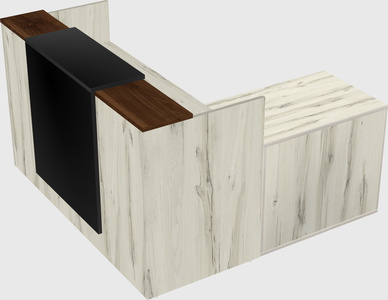 L-shaped modular reception