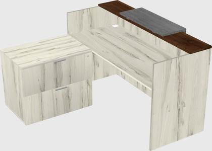 L-shaped modular reception