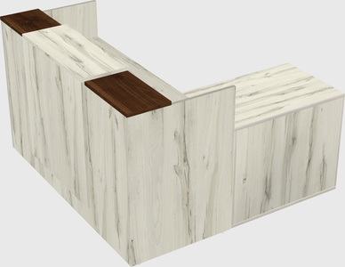 L-shaped modular reception