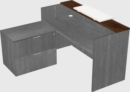 L-shaped modular reception