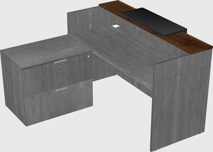 L-shaped modular reception