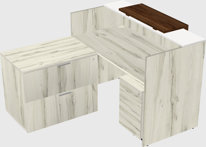 L-shaped modular reception