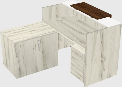 L-shaped modular reception