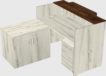 L-shaped modular reception