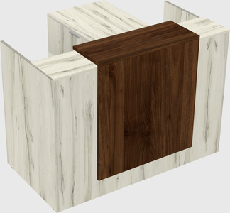 L-shaped modular reception