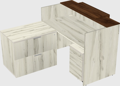 L-shaped modular reception