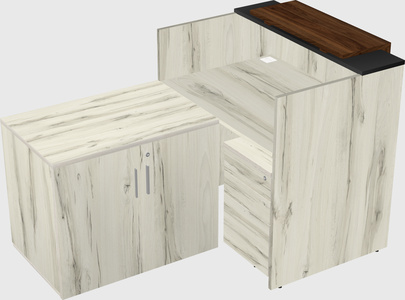 L-shaped modular reception