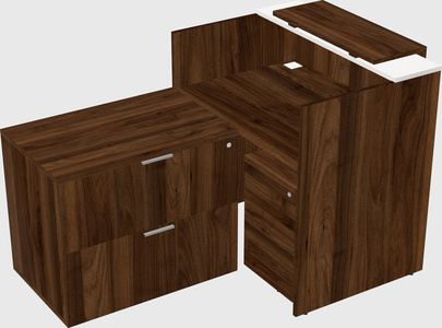 L-shaped modular reception